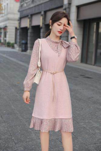 春装拼色连衣裙，女装连衣裙，千禧宏运