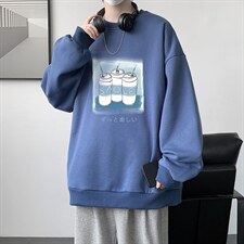 圆领卫衣男大码加厚加绒长袖t恤男S6148-P28加绒款-P33，男装卫衣，电商A040