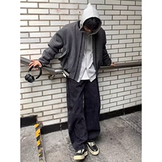 JY372-P59潮牌慵懒风高级感纯色连帽夹克外套网图，男装夹克，星座1501-3