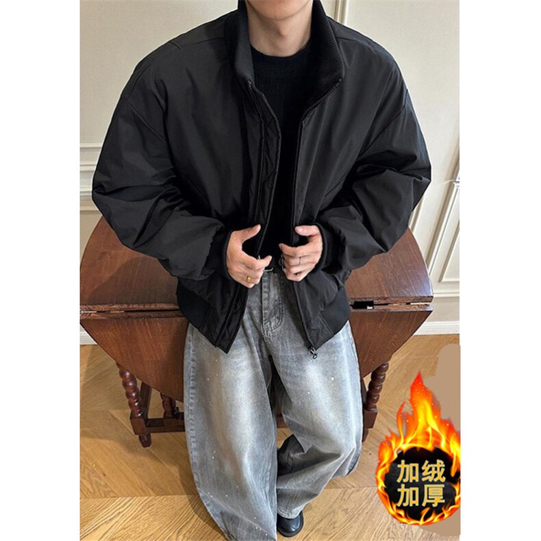 冬季美拉德立领飞行夹克廓形高街棒球服加棉加厚外套JD5,男装夹克,星座1116A（原606A-3）