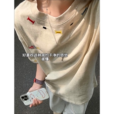 美式重磅绣花短袖T恤圆领宽松半袖上衣BFA0001-P42，男装T恤，星座208-5