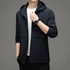 HM2108男士2023年秋季新款长袖外套休闲青年中长款风衣P186,男装夹克,电商B360