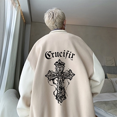 摇粒绒棒球服男大码开衫卫衣男夹克BF86268-P65，男装夹克，电商A040