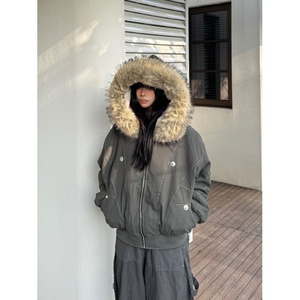 情侣毛领座山雕夹克棉服宽松外套加绒冬季保暖上衣G881-P118网图图片