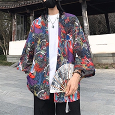24夏季大码新中式防晒服道袍男女开衫道袍披风汉服外套F20/P40，男装防晒衣，钱塘713