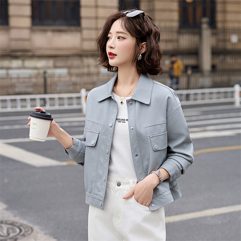 短款皮衣外套女春秋2025新款小个子酷飒气质休闲洋气PU皮夹克上衣,女装皮衣,臻衣坊