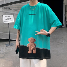 DX107P35港风纯短袖青少年学生百搭高街潮流宽松T恤纯上衣，男装T恤，星座1204-3