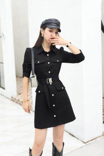 【现货】秋季新款工装风时尚连衣裙，女装连衣裙，欣卓越