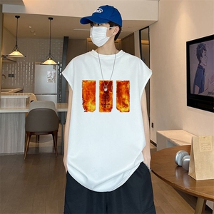 可设48小时发货支持抖音得物来样二开240克重磅美式麂皮绒背心t恤图片