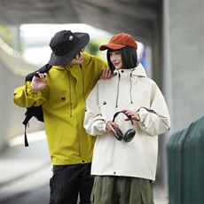 情侣日系连帽夹克外套防风冲锋衣袖子拉链可拉开设计JK3932P105，男装夹克，电商A400（原B301）
