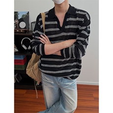 现货JY184-P49潮牌港风拼色长袖Polo衫网图，男装Polo衫，星座1501-3