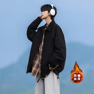 109-M182-P88M-5XL 复古美式纯棉夹克冬季加厚宽松翻领棉衣潮男图片