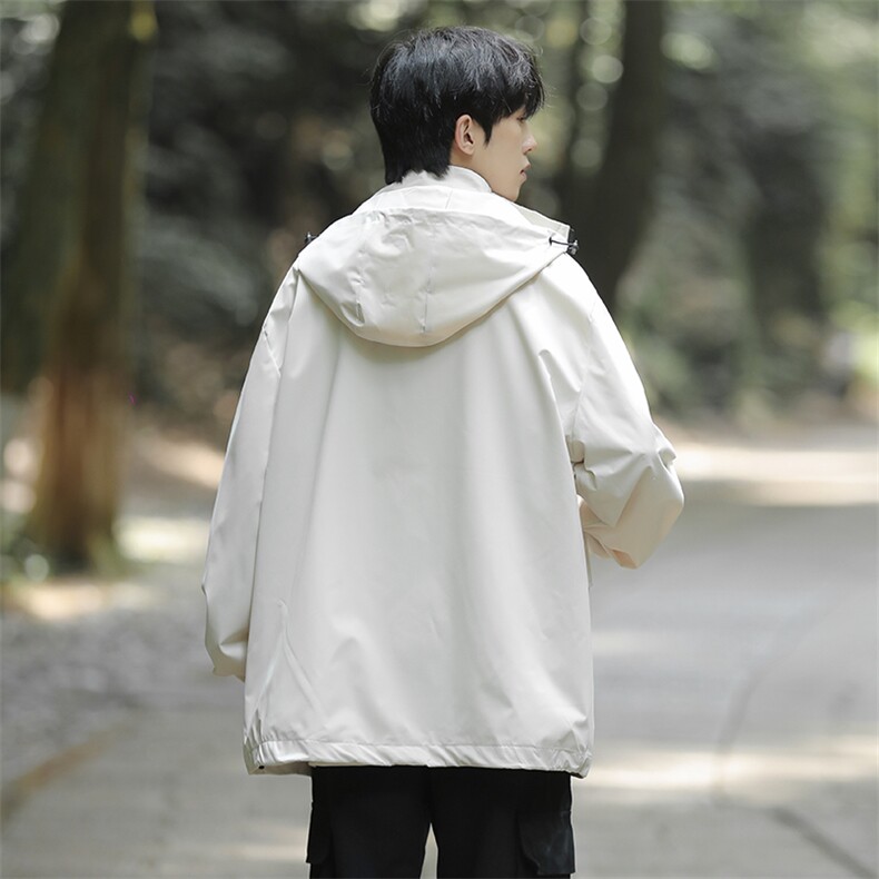 新款连帽冲锋衣夹克男山系户外潮流宽松休闲外套A238-JK2305-P68,男装夹克,星座717