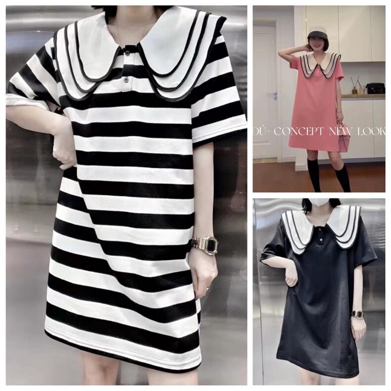 针织娃娃领连衣裙，女装连衣裙，时代公主