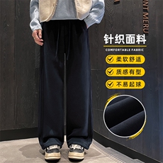 裤子男春季2026新款直筒宽松休闲裤阔腿潮流运动长裤Z9860-P45，女装休闲裤，星座509