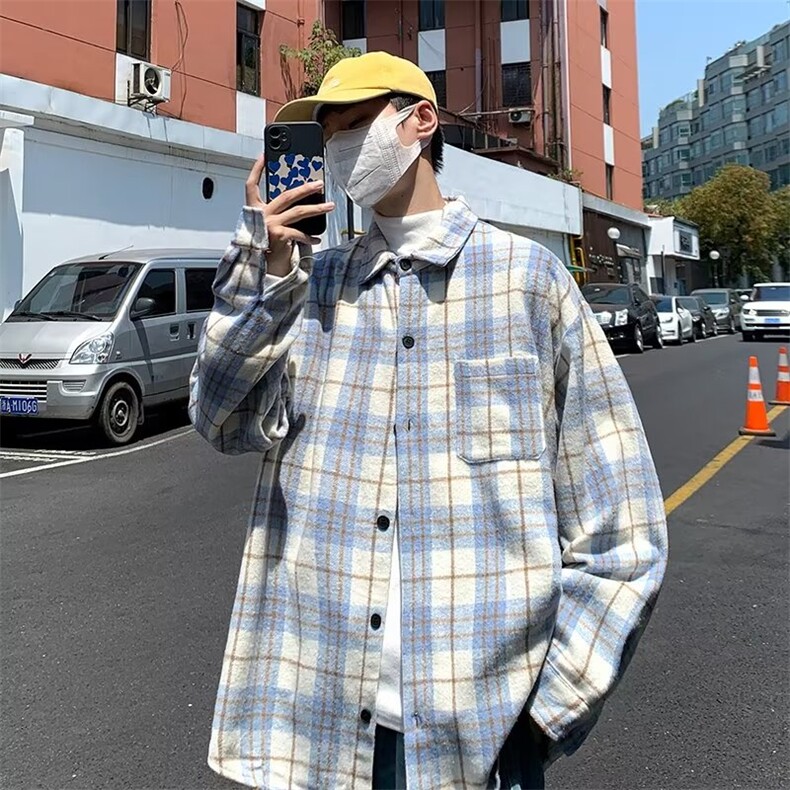 长袖衬衫男港风日系韩版潮流帅气衬衣WM72P35,男装衬衫,星座1116-2