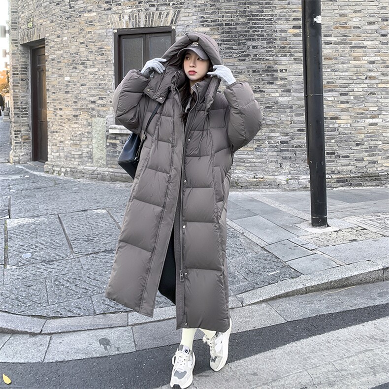 现货（只上灰色）-新标90白鸭绒中长款羽绒服-618-P395-K598,女装羽绒服,2B076