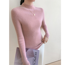 一线成衣抽条半高领女士修身显瘦，女装羊毛衫，暖珍羊绒