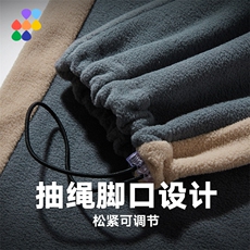 新款男百搭设计感摇粒绒白底平铺休闲裤CK2316-P50控78，男装休闲裤，星座717