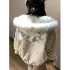 两面穿毛毛连帽外套女秋冬独特超好看加厚保暖毛绒上衣M3626，男装棉衣，星座1116A（原606A-3）