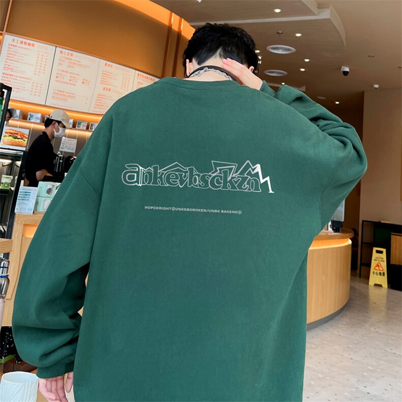 ！圆领卫衣男装港风长袖T恤男外套男WY187-P28,男装卫衣,电商B367