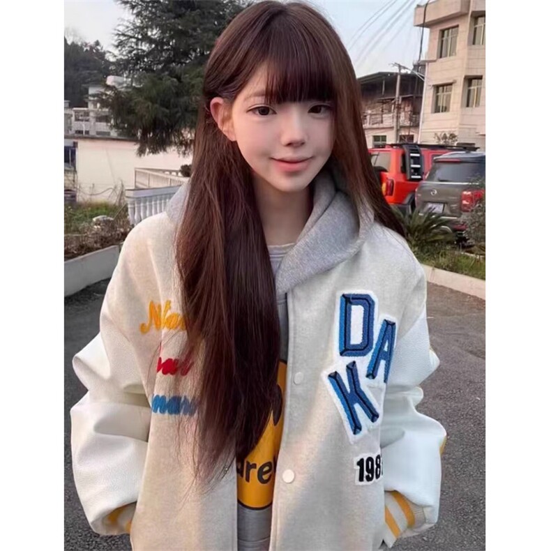 潮美式字母秋季刺绣棒球服潮牌2025痞帅休闲高街夹克外套,男装夹克,星座506A