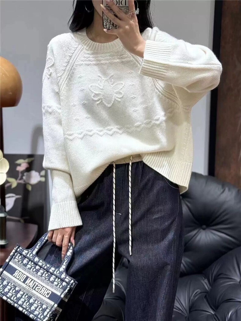 羊绒衫女秋冬新款圆领宽松毛衣百搭时尚针织打底衫,女装羊绒衫,大千羊绒