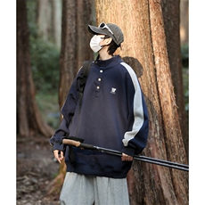 卫衣男韩版潮流拼色字母高领2025春季新款ins宽松外套WB025-P45，男装卫衣，星座412-2