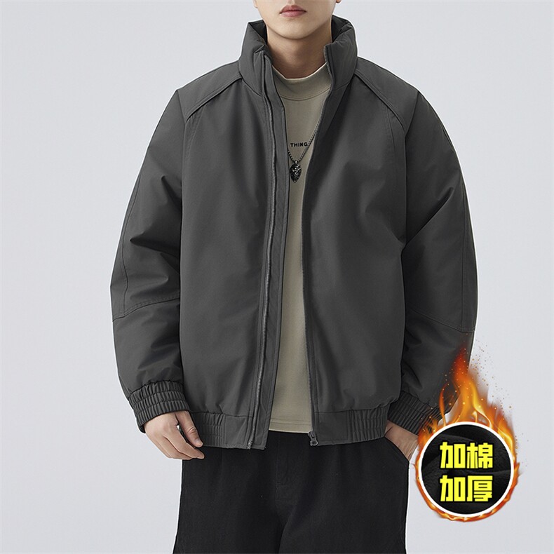 现货美式高街休闲棉衣夹克三防立领纯色户外工装加厚棉服外套,男装夹克,电商A486