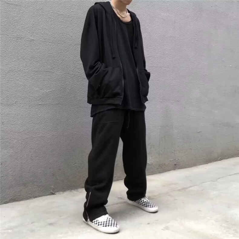 卫裤男韩版ins坠感直筒拖地裤学生百搭潮牌阔腿运动长裤,男装休闲裤,四季星座505