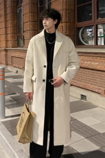 秋冬新款毛呢大衣男潮流宽松风衣中长款外套MN8693/P100加棉P110，男装风衣，电商B316