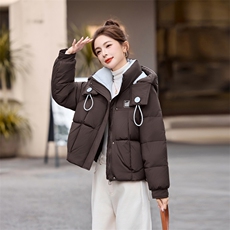 2025年冬季保暖羽绒服有帽不可拆休闲风绒丝短款，女装羽绒服，涵亦佰惠