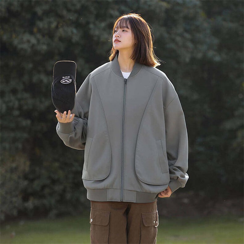 中性风户外夹克男棒球领纯色上衣冲锋衣外套DSA157B-JK7869-P70图片