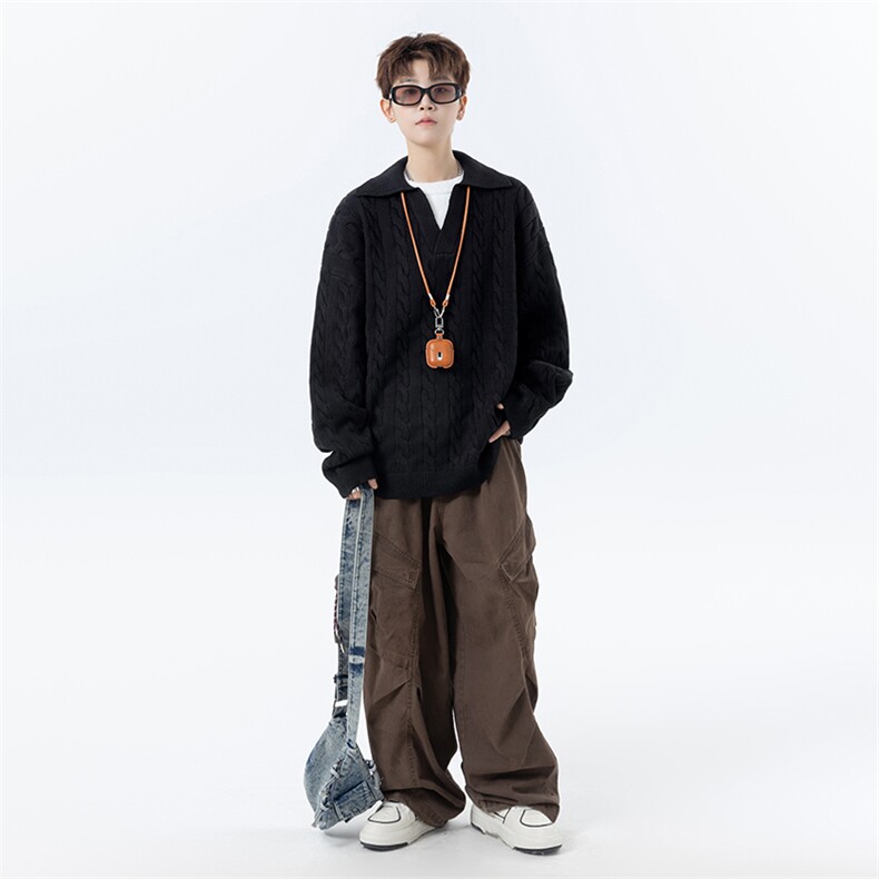 904-2-YY01-P58控88秋冬假两件毛衣设计感方领男士针织线衣加厚,男装针织衫/毛衣,星座904-2