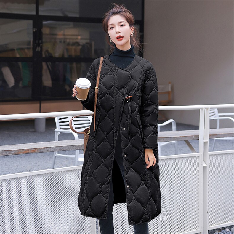 2023年休闲韩版宽松牛角扣90%羽绒服（茧形格纹）,商品下架区,难舍钰依