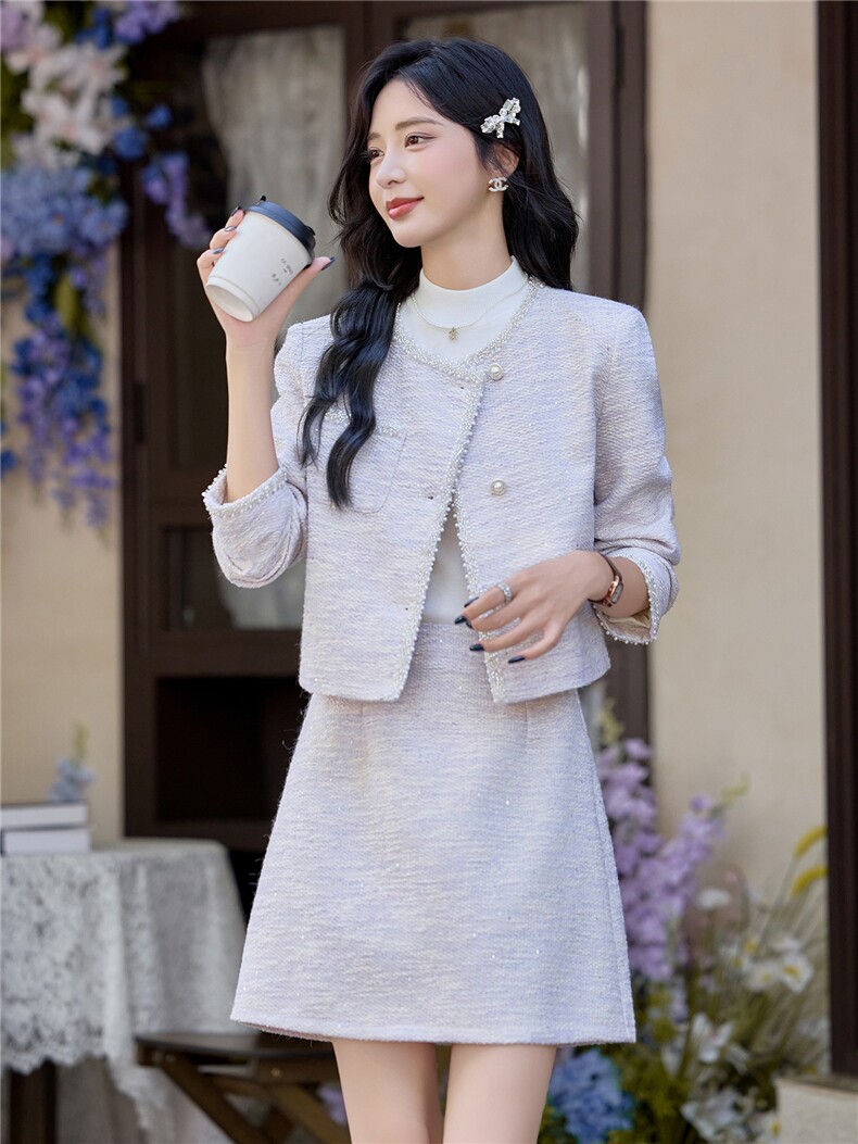 现货！！！小香风短裙套装女2025新款气质富家千金套装裙,女装套装/套裙,众宇琦