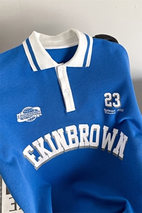 1 polo衫男休闲潮大码情侣风翻领短袖T恤男DP7741P45控68图片