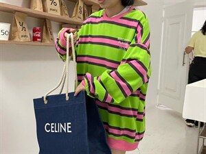 春季新款条纹大版休闲卫衣图片