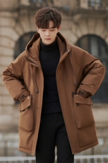 羽绒服男士冬季中长款大衣外套加厚兔毛内胆派克服男款2900-P380，男装羽绒服，电商A355（原A415）
