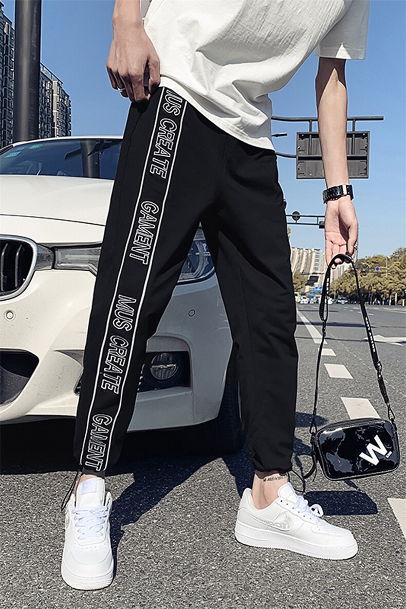 夏季新款休闲运动九分裤男士修身束脚裤社会小伙裤子K135P55，男装休闲裤，电商A1018-1