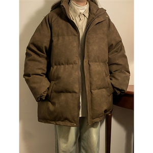 中性PU皮复古做旧设计钢印棉衣男女MY77096P130控198抖控228图片