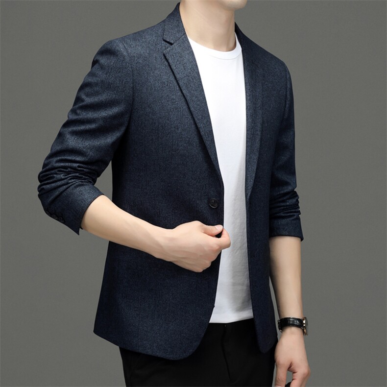 新款休闲西装男士春秋蓝色西服韩版修身男装商务小西装外套潮帅气,男装西服,钱塘6003（原4033）