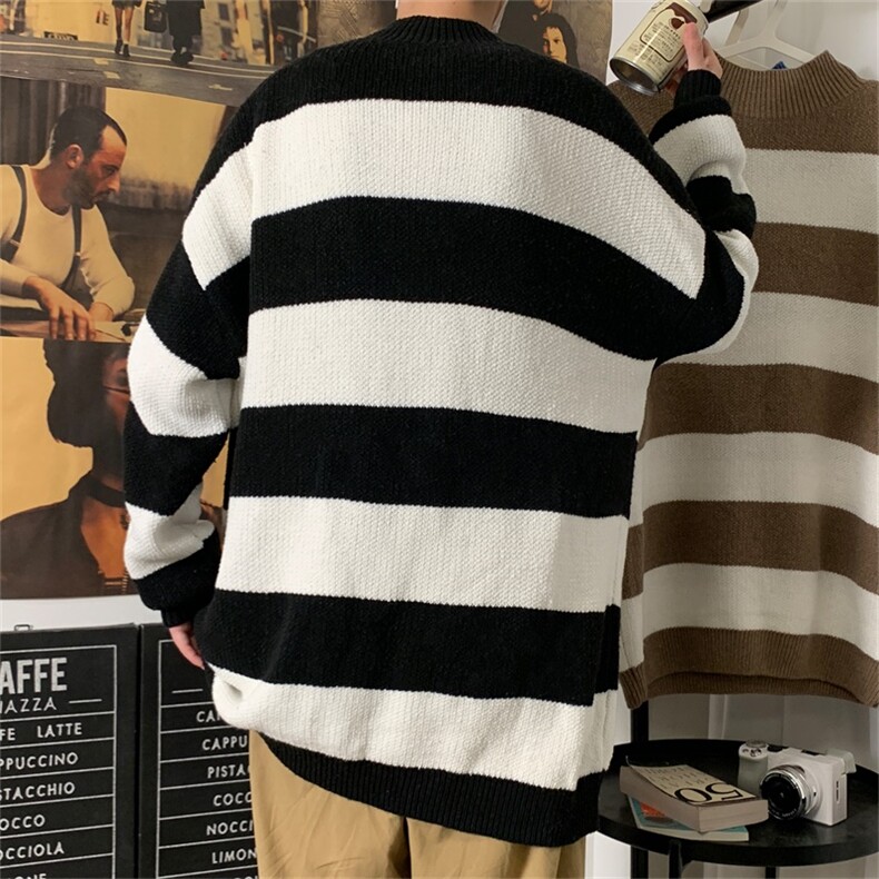 秋冬季男半高领条纹毛衣新款韩版潮流针织bf休闲潮线衣M216-P38,男装针织衫/毛衣,星座512-4