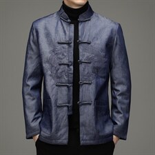 风冬季立领长袖休闲时尚男士唐装羽绒服爸爸装SFT99138-P190,男装羽绒服,电商B212（原钱塘6029）