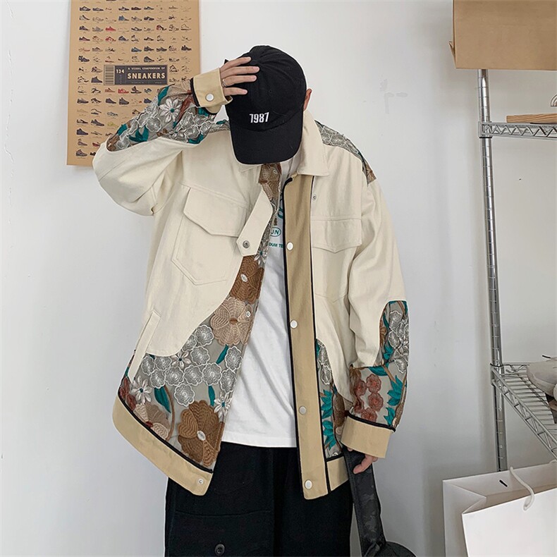 春秋美式潮牌刺绣棒球服男情侣宽松工装夹克男休闲外套HY068-P85,男装夹克,星座1008