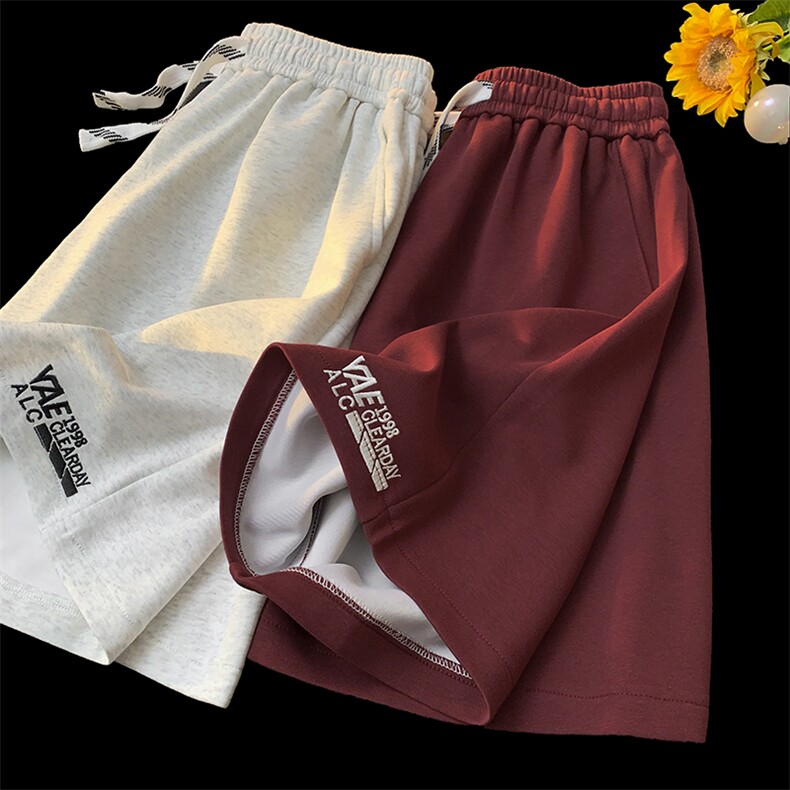 320克运动休闲短裤夏季男士字母绣花五分裤男夏天ins潮流港风裤子，男装牛仔裤，电商C306-1