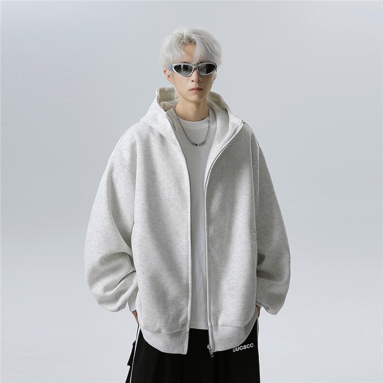 秋冬重磅复古廓形连帽开衫加厚外套男女JK808-P58,女装短外套,电商C307