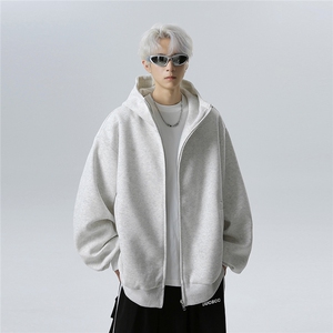 秋冬重磅复古廓形连帽开衫加厚外套男女JK808-P58图片