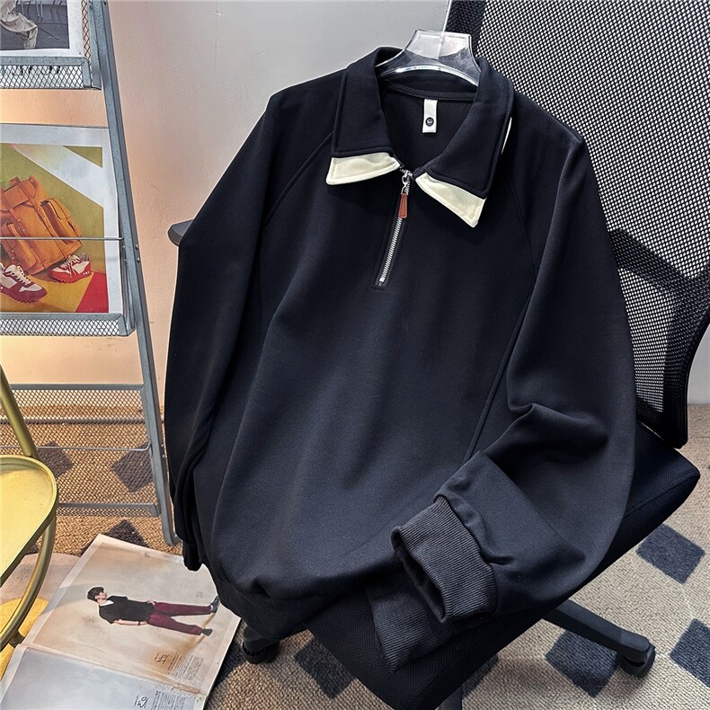 美式半拉链高领卫衣男生2025新款条纹撞色潮牌宽松上衣WB572-P39,男装卫衣,星座412-3