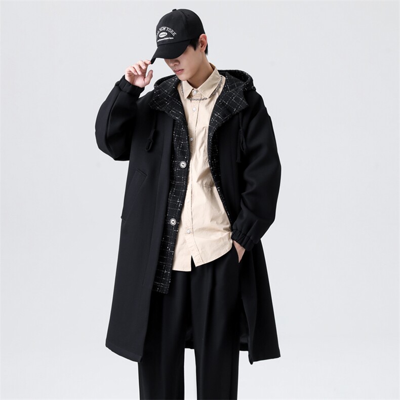 假两件长年大货风衣男中长款呢大衣男F114款P125无影墙C，男装风衣，星座401